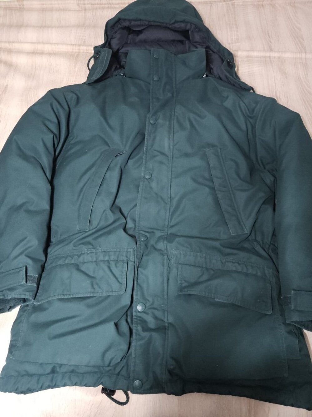 Vintage Eddie Bauer Ridge Line Goose Down Parka Coat Mens Small Green Hooded